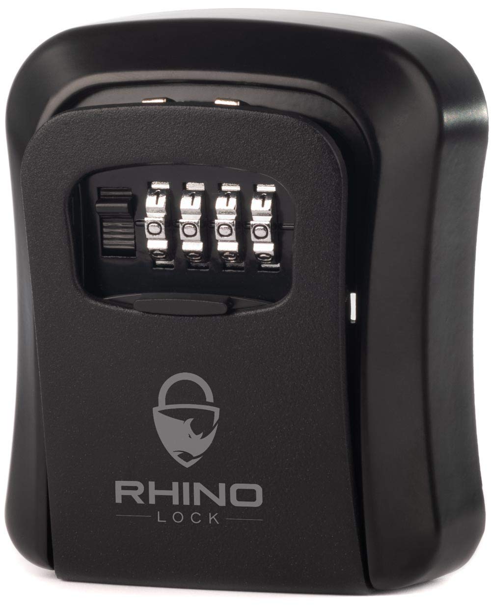 Rhino Lock Secure Key Combination Safe - Outdoor Heavy Duty Wall Mounted Security Key Safe - Large Internal Storage for House or Office Keys with Strong 4 Digit Lock #UKBrand (Medium, Black)