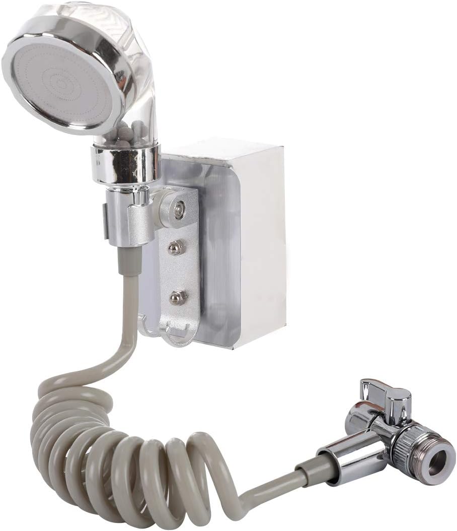 TOPWAY Brass Tap Diverter Splitter with Shower Head Bidet Sprayer and 1.5m Flexible Hose Set for Kitchen Bathroom Sink Faucet Valve M22 X M24 Connectors