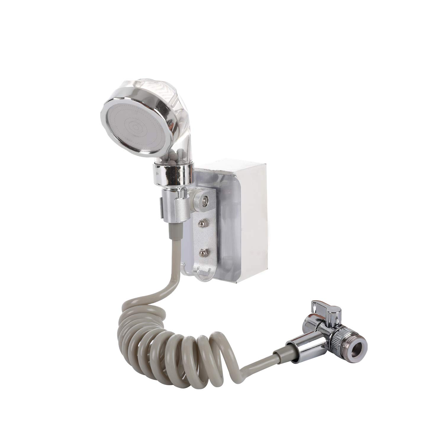 LINZI Brass Tap Diverter Splitter with Shower Head Bidet Sprayer and 3m Flexible Hose Set for Kitchen Bathroom Sink Faucet Valve M22 X M24 Connectors, Adapter Replacement Part 717532