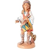 Fontanini by Roman Inc., Jareth The Drummer Boy, 5" Shepherds Collection, Nativity Figure and Accessories, Hand Sculpted and Painted