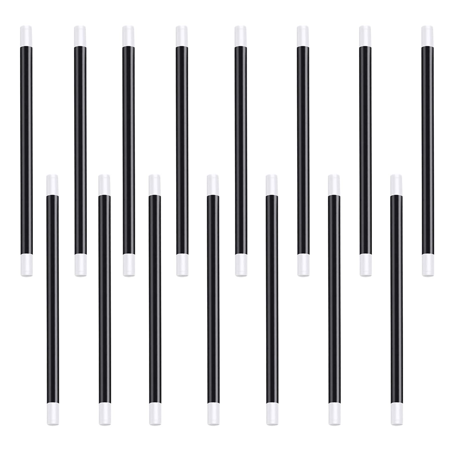 15 Piece Wand Wizard Wands, Black and White Sticks, Party Wand Toy Joke Kids Magic Prop Fun Black Plastic Magic Wand for Witch Assistant Costume, Party Supplies