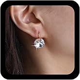 Ximdble Vintage Crystal Square Dangle Earrings Rhinestone Square Earrings Pink Cz Square Drop Earrings Boho Square Hoop Huggie Earrings Pink Square Stud Earrings Jewelry for Women