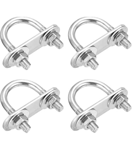 Round U-Bolts 3 Sets 50mm Inner Width 68mm Length M6 With Nuts And