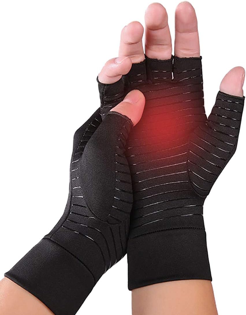 Upgraded Half Finger Arthritis Gloves Compression Therapy Gloves Relief Stiff Joints, Inflammation, Carpal Tunnel