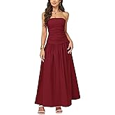 Yulaviniee Women's Strapless Tube Top Corset Maxi Dress for Wedding Guest, Elegant Party Dress