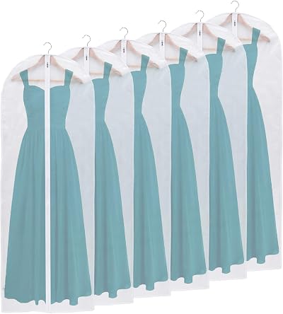 Niviy 63" Dress Covers Garment Bag with Zip Dustproof White 60x160cm