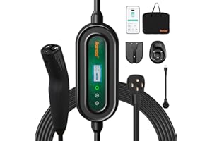 Romaa Level 2 for Tesla Mobile Charger, 32Amp 240V EV Charger for Tesla with NEMA 14-50 Plug & NEMA 5-15 Adapter, 25FT Cord with App Portable/Home NACS Connector Wall Charger for All Tesla Models