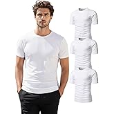 H2H Mens T-Shirts - Plain Novelty Slim Short Sleeve Cotton Blend (V Neck/Crew Neck) Multipack Size XS to 3XL