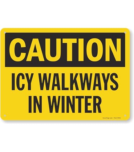 Macarrie 2 Pieces 24.5x12.6 Inch 'Caution - ICY Surface' 2 - View #6