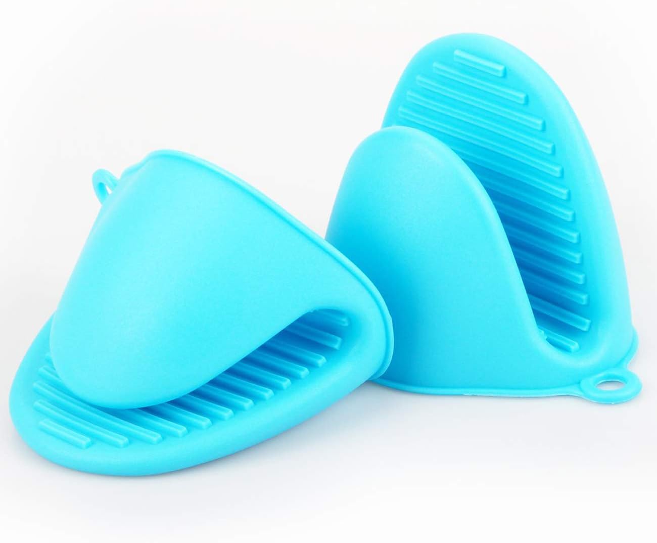 2 Pairs Mini Oven Gloves Silicone Heat Resistant Cooking Pinch Mitts Potholder for Kitchen Cooking & Baking (Red and Blue): Kitchen & Dining