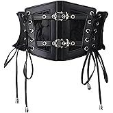 Clyralisa Women's Elastic Corset Belt Sides Lace-up Underbust Wide Costume Belts for Women