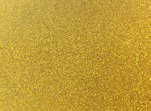 Heidi craft10 x A4 Golden Glitter Sheet Paper Stickers,Adhesive Glitter Scrapbooking Paper Sticker,Vinyl Self Adhesive Glitter Sheet,Golden Glitter Paper Decor Scrapbook Craft Embellishment (Golden)