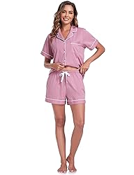 COLORFULLEAF Womens Pajama Sets Shorts Soft Cotton