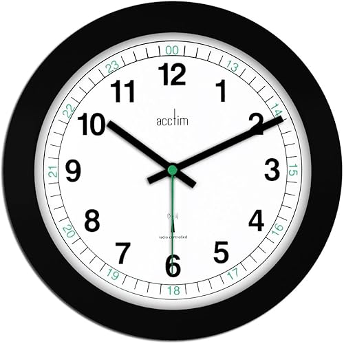 Acctim Milan Radio Controlled Wall Clock Black & White