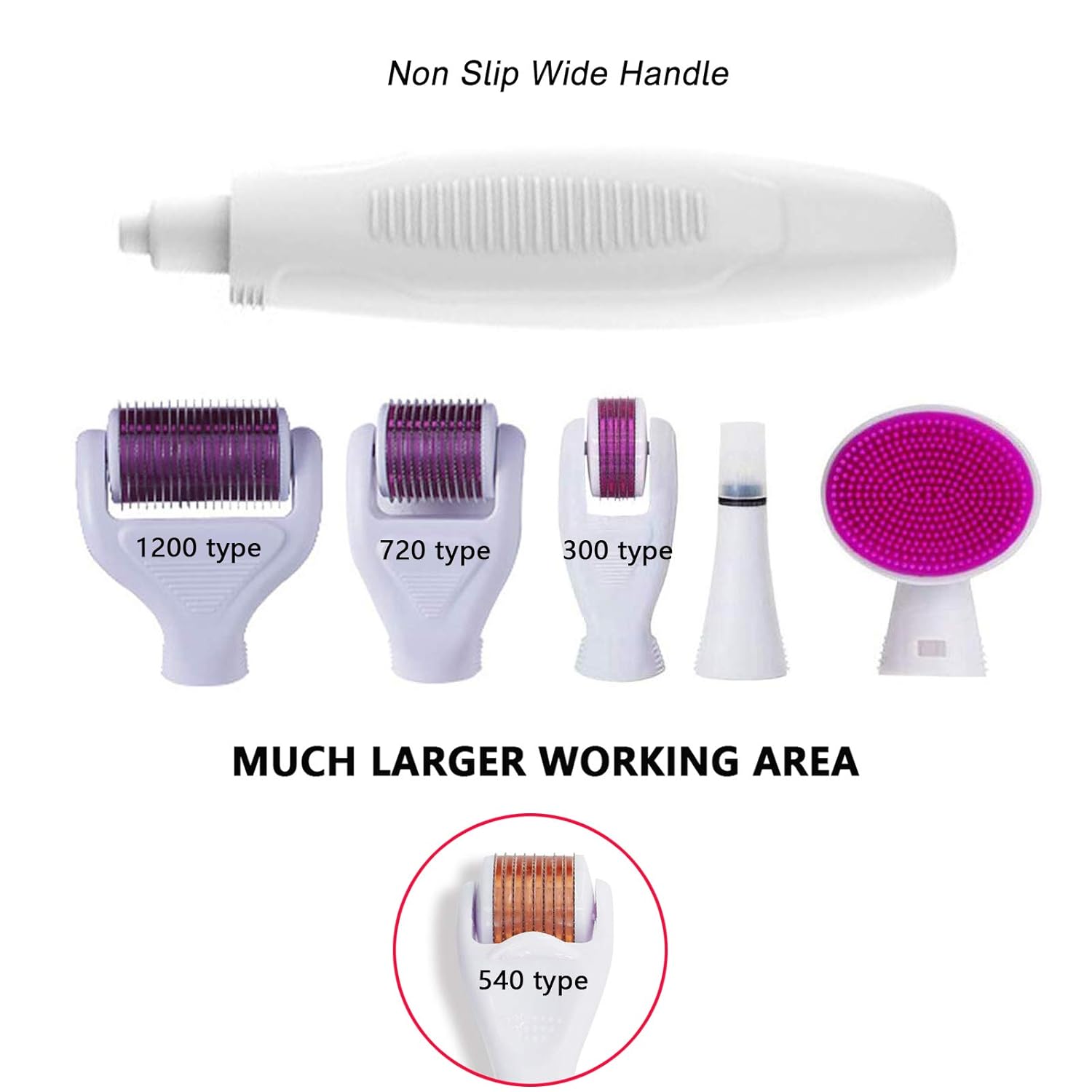 Koi Beauty Professional Derma Roller Kit Microneedling Roller Set Microneedle Instrument - Wide Needles Roller Head Desgin - Include Free Storage Case: Beauty