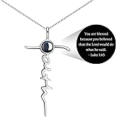 Loved Creations Faith Cross Necklace For Women, Sterling Silver Religious Jewelry, Christian Gifts Bible Verse Pendant Necklaces