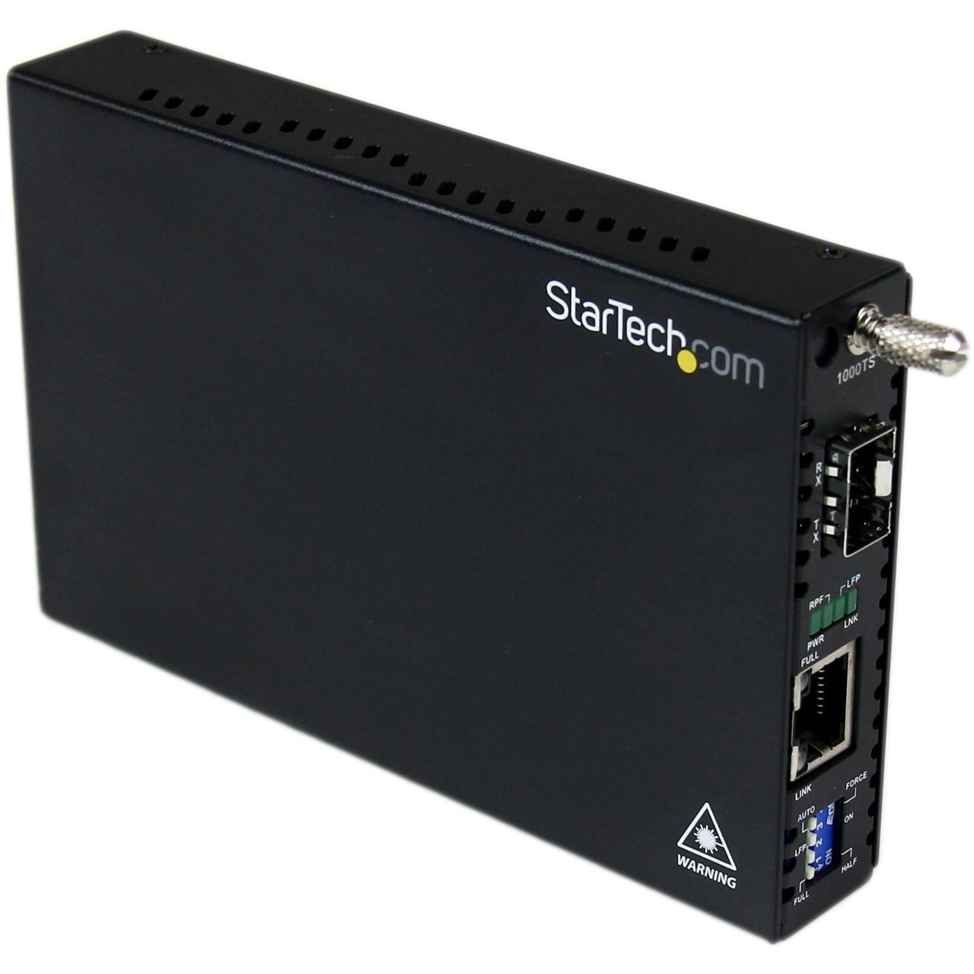 StarTech.com Gigabit Ethernet Fiber Media Converter with Open SFP Slot - Fiber to Ethernet Converter - Gigabit Ethernet Media Converter (ET91000SFP2), black