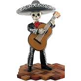 Skeleton Skull Black Mariachi Band Bassist Figurine Collectible