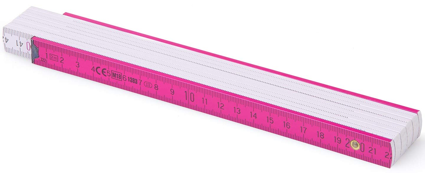 BL52 Folding Ruler Scale 2 m Rose-White Duplex