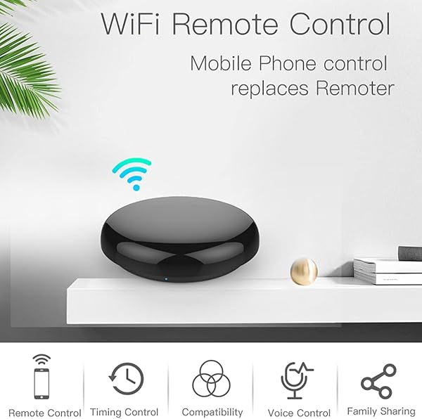 SRW 001 WiFi IR Control Hub Smart Home Blaster Control remoto inalmbrico por infrarrojos a travs de la aplicacin Smart Life Tuya Trabajar con Alexa Home Compatible con Android e iOS   Negro