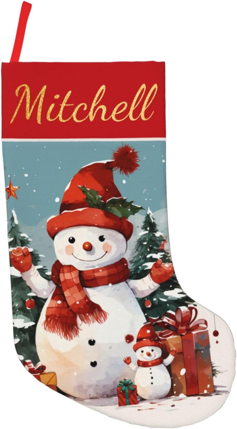 Stockings & Holders - Kreiphantom Personalized Christmas Stockings with Name Personalized Snowman2023 Custom Christmas Stockings 18 Inch Xmas Holiday Decoration Gifts for Family Kids Friends