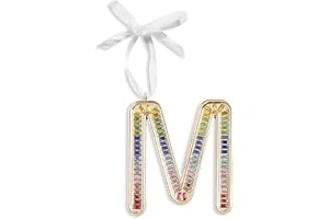 Mrchtmas 2024 Christmas Initial Ornaments | Christmas Letter M Ornaments for Christmas Tree|Xmas Hanging Christmas Ornament for Mother Best Friends Sister Wife|M-Color Ornament