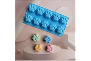 10 Cavity Silicone Paw Baking Mold Flexible Nonstick Mold for Homemade Treats Candy Cake and Jelly
