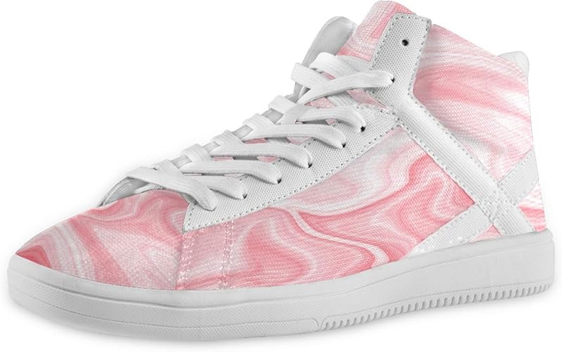 Amazon Natax ハイカットスニーカー メンズ ハイカットシューズ 運動靴 通気性 夏用 薄型 カジュアルシューズ 男の子 おしゃれ 人気 スポーツ 軽量 学生 靴 くつ カラフル 柄 ピンク スニーカー ランニング