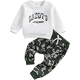 Sejardin Toddler Baby Boy Clothes Camo Pant Set Long Sleeve Letter Sweatshirt and Camouflage Jogger Pants Infant Boy Outfits