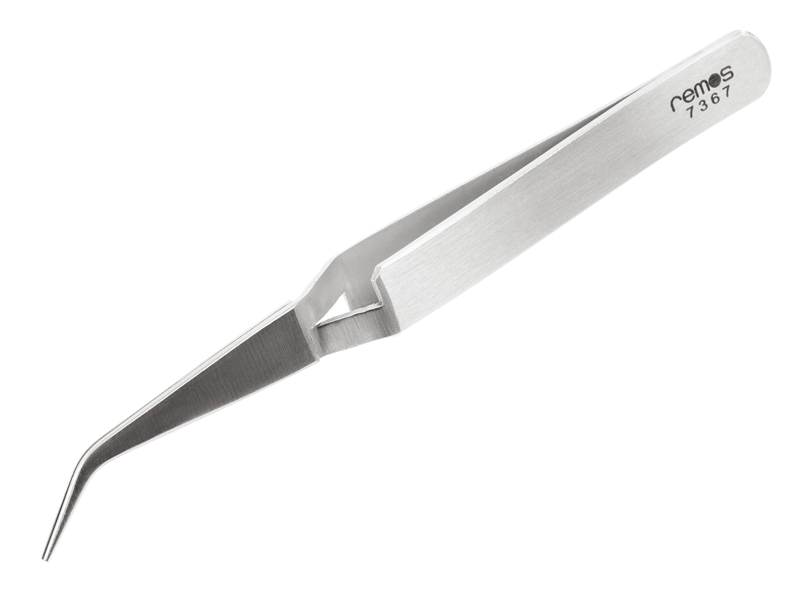 REMOS Clamp or Cross Tweezers with Curved tip Made of Stainless Steel 11.5cm