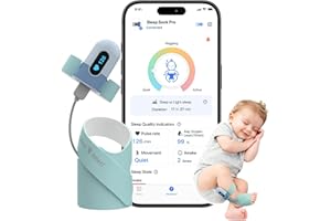 Babytone Baby Sock Monitor, Tracks Real-Time Heart Rate and Movement, with Notification and Sleep Patterns, Smart Baby Monitor No WiFi with Bluetooth and Free APP, for 0-36 Months Newborn
