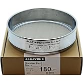 JARAYUNE 80 Mesh (180&micro;m) 304 Stainless Steel Lab Sieve, 8 Inch Sifter | Thickened stainless steel frame, Stackable Screen Mesh Seive for Fine screening-Fine Powder, Liquid Filtration