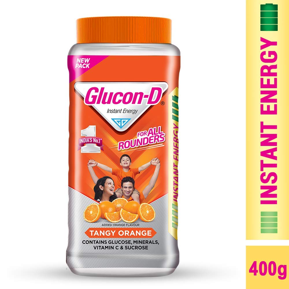 Buy Glucon D Instant Energy Health Drink Tangy Orange 400gm Jar Online at Low Prices in India