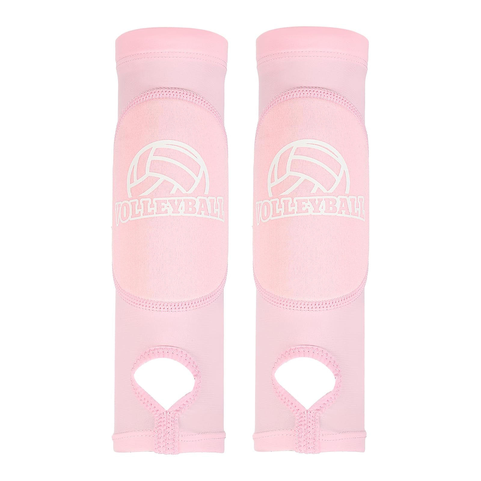 PATIKIL Volleyball Arm Sleeves, 1 Pair Passing Forearm Sleeve with Protection Pads Thumbhole Volleyball Arm Pads for Youth Teenagers Men Women, Pink