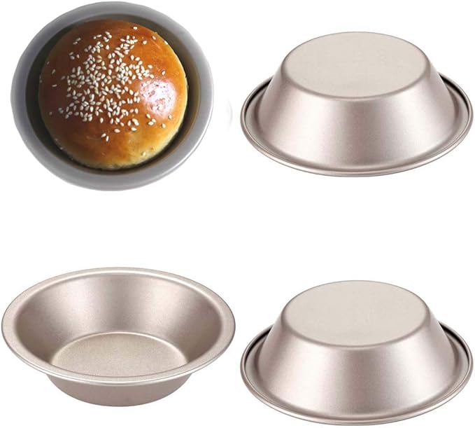 CANDeal Mini Round Pie Pan Set, 4PCS 5Inch Round Loaf Pan, Tart Pan