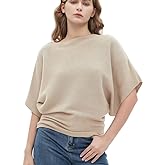 EDSTAR Women Dolman Batwing Sleeves Knitted Sweaters Winter Boat Neck Pullovers Tops