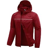 SWISSWELL Mens Rain Jacket &amp; Coats Packable Lightweight Waterproof Hooded | 5000mm Waterproof Windproof Windbreaker, Breathable Mesh Lining, Reflective,for Golf, Camping, Hiking, Fishing, Cycling