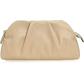 IXEBELLA Dressy PU Clutch Purse for Women Formal Soft Pleated Vegan Leather Evening Bag for Wedding/Prom/Cocktail Party