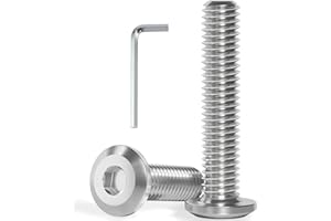 VGBUY M8-1.25 x 40 mm 20Pcs Flat Head Hex Socket Cap Screws Bolts,304 Stainless Steel 18-8,Full Thread,Hex Spanner Included (VG30127)