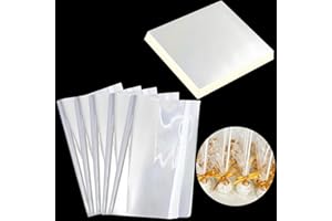 SYOGUA 150 Pcs Clear Cellophane Sheets, 9 x 9 Inches 3 Mil Thick Candy Wrapper Clear Gift Wrap Sheet, Crystal Clear Cellophane Wrap Paper for Treats, Candies, Cake Pop, Henna Cones, DIY Crafts