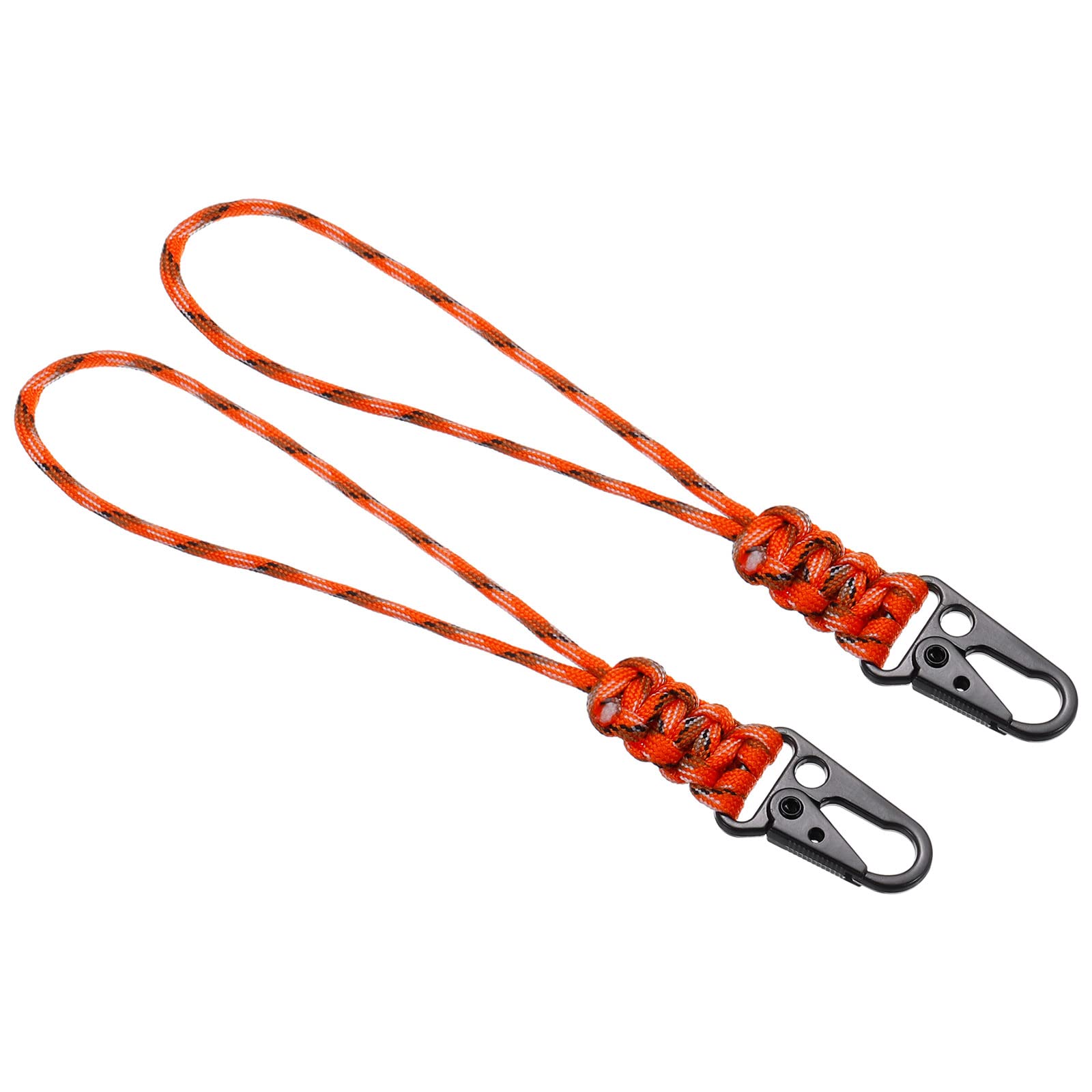 PATIKIL Wrist Lanyard with Sling Clip, 2 Pcs Badge Cord Keychain Strap Metal Clasp for Keys Whistle Badge Holder, Camouflage Orange