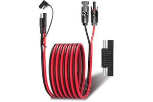 Ansoufien Solar Panel Connectors to SAE Adapter Cable 10FT, 10AWG Solar Panel Extension Cable with SAE Polarity Reverse Adapter for RV Solar Panel Caravan Battery Charger