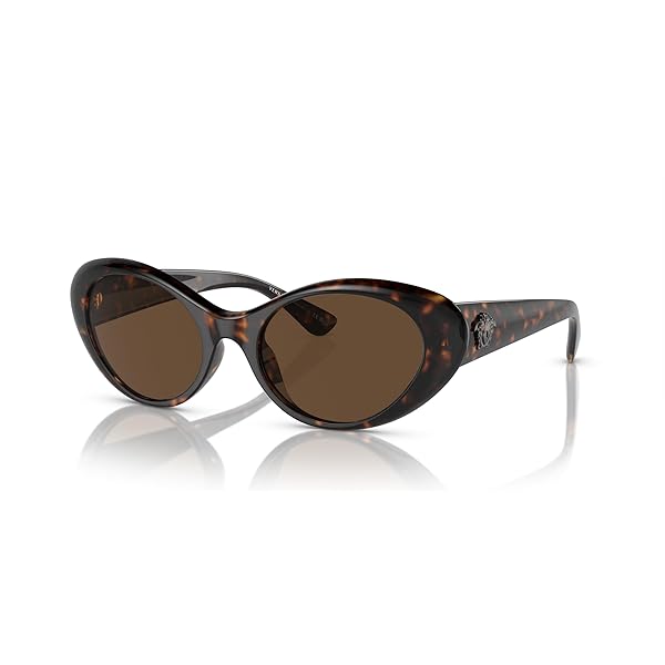 Versace Woman Sunglasses Gold Frame, Dark Grey Lenses, 63MM Versace Woman Sunglasses Gold Frame, Dark Grey Lenses, 63MM