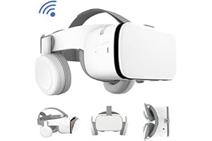 TICCOONUTS VR Headset, Virtual Reality Glasses for Adults Kids Play 3D Movies Video Games Foldable VR Goggles w/Bluetooth Headphones for Phone Compatible with iPhone 17 16 15 14 13 12 Pro Samsung Galaxy S23 S22