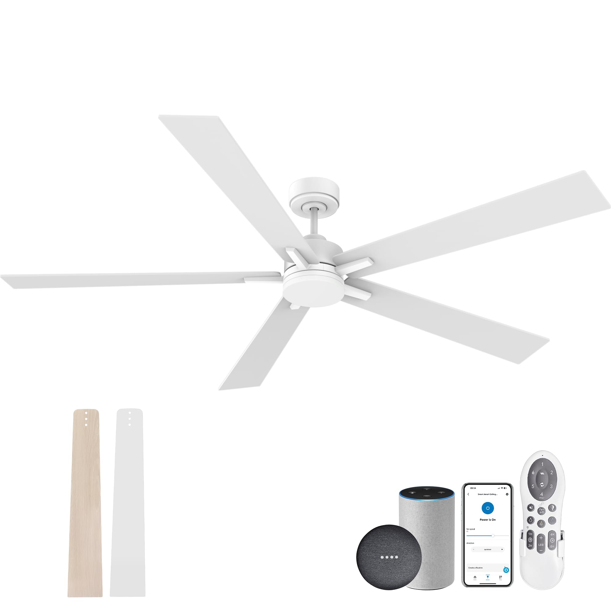 72" Large Smart Ceiling Fan with Lights