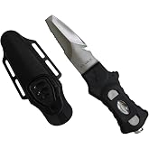 Scuba Choice Compact Stainless Steel Blunt Tip Dive Knife - 2.3" Plain Edge Blade with Ergonomic Nylon Handle, Durable for Scuba Diving, Snorkeling &amp; Water Sports - Black/Silver