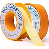 TAPEWELL Yellow Gas Teflon Tape, Pipe Thread Sealant, 260" Length 1/2" Width, for Propane, Natural Gas, & More, Pack of 2 (2)