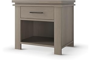 Child Craft Denman Nightstand with Drawer for Nursery or Bedroom, Large Storage Drawer, Made of Sturdy Pinewood, Non-Toxic, Baby Safe Finish (Crescent Gray)