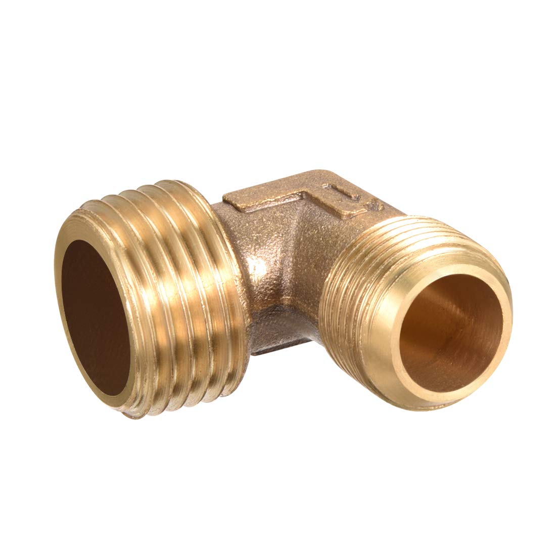 sourcing map Brass Pipe Fitting, L-Type 3/8G Male x 1/2G Male Elbow Connector