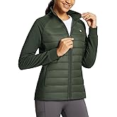 baleaf Women's Running Jacket Winter Lightweight Water Resistant Puffer Coat Fall Cold Weather Hiking Zip Pockets